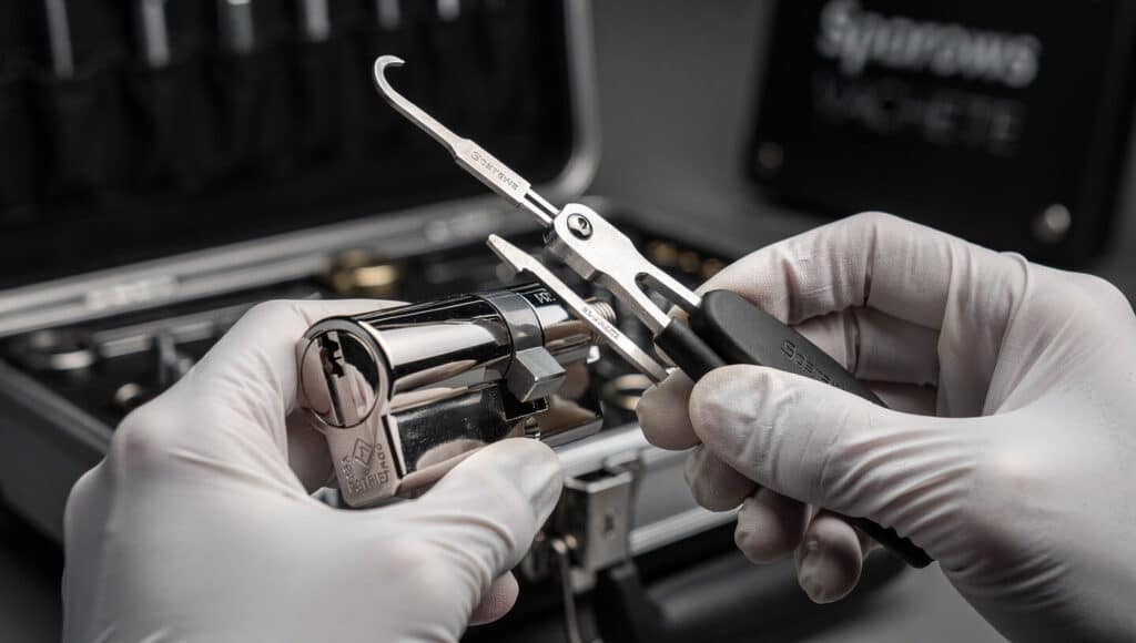 Professional technique for opening fine openings without destruction – Locksmith expertise in Woluwe-Saint-Lambert.