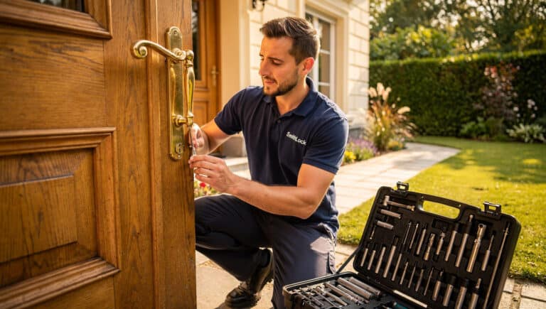 Serrurier SmithLock intervenant sur porte maison à Uccle – ouverture sans dégât rapide 30 minutes
